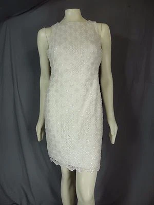 Lauren Ralph Lauren Evening Womans White Lace Sleeveless Casual Dress 8 - Image 1 of 4