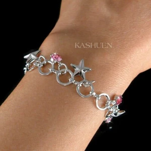 Dangle Sparkling Star made with Swarovski Crystal Wedding Bridal Bracelet Anklet - Picture 1 of 1