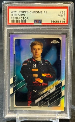 Juri Vips 2021 Topps Chrome Formula One F1 Future Stars Refractor PSA 9 MINT - Image 1 of 3