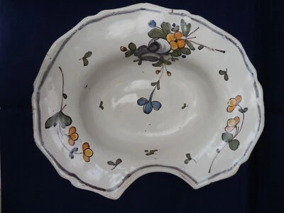Ancien PLAT A BARBE en Faïence Décor Floral - Barbier - Coiffeur - - Photo 1/4