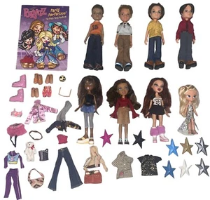 Vintage y2k BRATZ Doll Clothing LOT Sasha Nevra Roxxi Koby Cameron Eitan Book - Picture 1 of 9