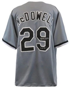 Jack McDowell Signed Custom Gray Baseball Jersey w/93 AL CY - (SCHWARTZ COA) - Picture 1 of 3