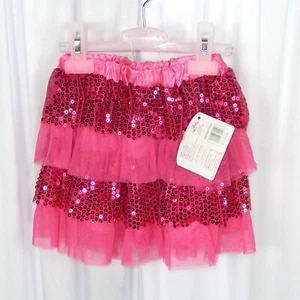 Princess Dress Up Skirt / Pink Sequin & Tulle Tutu /One Size Fits All (Ages 3-7) - Picture 1 of 4
