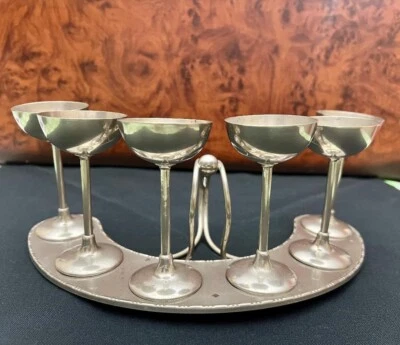 WMFG Ostrich Marks Germany  STAINLESS STEEL 1910, SET OF 6 - RARE egg holder - Image 1 of 4