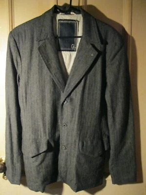 Guess  Denim 3 Button Blazer Sport Coat Size Medium Iron Grey 100% Cotton NewWT - Image 1 of 4