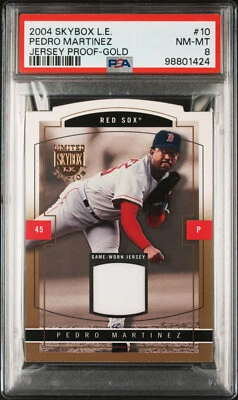 2004 SKYBOX LIMITED EDITION GOLD JERSEY PROOF PEDRO MARTINEZ #10/10 PSA 8 POP 1 - Image 1 of 2