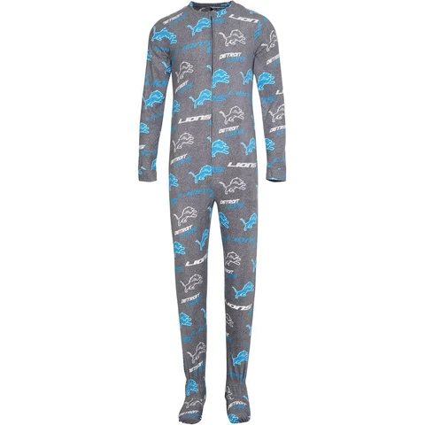 New Rare 2019 Detroit Lions NFL Adult One Piece Mansie Small Pajamas Union Cover