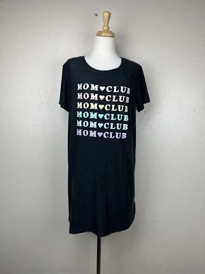 Jaclyn Intimates Maternity Gray Short Sleeve Mom Club Shirt Size L Spandex - Image 1 of 4
