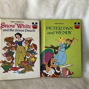 Disney books Vintage Lot 2: Peter Pan & Wendy - Snow White Seven Dwarves Hardbac - Picture 1 of 6