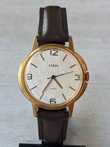 Sowjetische Vintage Uhr ZARIA ZARJA ZARYA vergoldet Werk 2009 Unisex Herren  - Bild 1 von 24