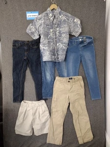 Camicia elegante ragazzo marca assortita confezione 6 pezzi + 3 jeans + pantaloni kaki + pantaloncini 7-8 - Foto 1 di 13