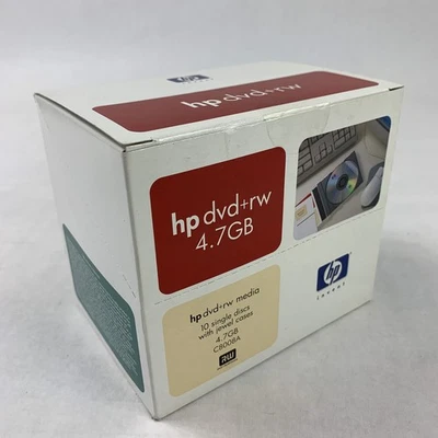 HP C8008A 4.7GB Rewritable DVD+RW Disc NOS 10 Pack New OEM Sealed - Image 1 of 4