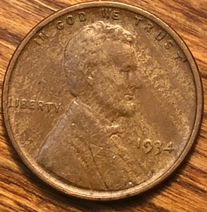 1934 Lincoln Wheat Cent Woody Improper Alloy Mix Error Unique Eye Appeal Coin - Picture 1 of 4