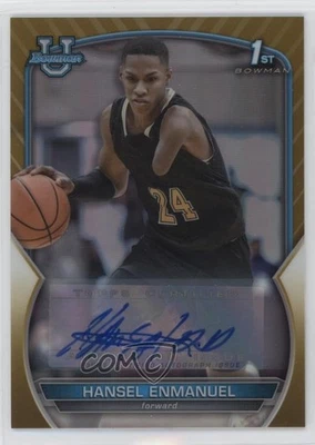 2022-23 Bowman U Chrome Prospect Gold Refractor /50 Hansel Enmanuel #52 Auto - Image 1 of 2