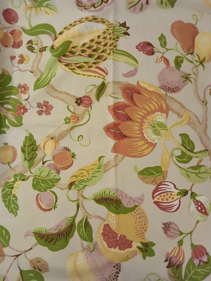 P KAUFMANN FABRICS SOIL & STAIN REPELLENT FINISH Jacobean Print 72 L x 56 W USA  - Image 1 of 4