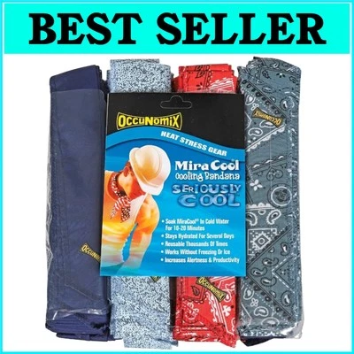 Men's Red MiraCool Cooling Bandana - 100% Cotton, Hit Refresh Outdoors - Image 1 of 4