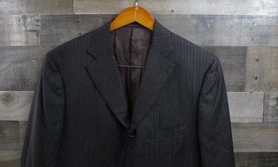 Isaia Napoli Blazer Mens 42R Brown Pinstripe 100% Wool Sport Coat Made Italy - Image 1 of 4