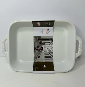 Neu mit Etikett STAUB Frankreich Keramik 7,5” x 6” 1,05 Quart Rektan Gratin Schale weiß - Bild 1 von 4