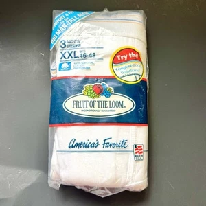 Vintage Fruit of The Loom 3 Briefs Size XXL 2XL 100% Cotton 1996 New Big Man - Picture 1 of 5