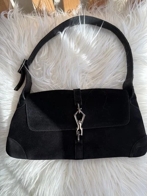 Gucci Vintage Jackie O Pouchette Negro Gamuza 2004-ish Sin Caja Raro Foto 1 de 4