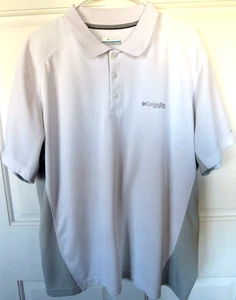 Camisa Polo Columbia Para Hombres PFG Blanca Manga Corta Transpirable Omni Tono Talla XL - Imagen 1 de 7