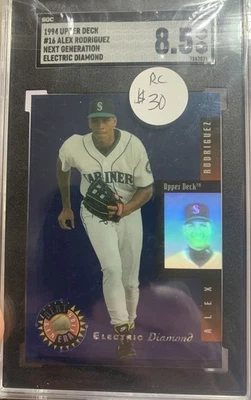 1994 Upper Deck Alex Rodriguez RC “Next Generation” Electric Diamond #16 SGC 8.5 - Image 1 of 2