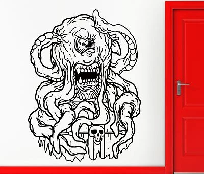  Pegatinas de pared calcomanía de vinilo monstruo aterrador terror espeluznante genial decoración alienígena (z2344) Foto 1 de 3