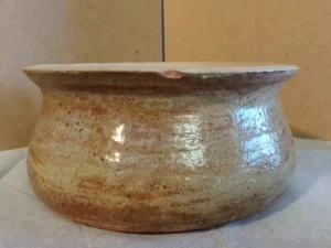 Handmade VTG Pottery, Planter, Clay Handthrown, Sage w Brown Over-Glaze, 6"W - Picture 1 of 8