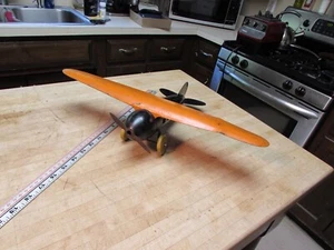 Antique WYANDOTTE Airplane, Pressed Steel Toy 18” Wing Span - Picture 1 of 11