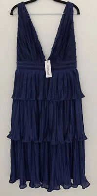 Minuet Women's Party Gown Tea Length Dress, Navy, Large - Image 1 of 4