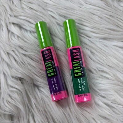 NEW - LOT 2 - Maybelline Great Lash Colored Mascara - Go Go Green Pop of Purple - Image 1 of 2