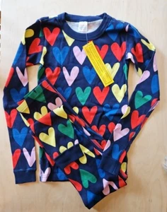 NWT HANNA ANDERSSON NAVY HAPPY HEARTS LONG JOHN PAJAMAS 150 12 - Picture 1 of 5