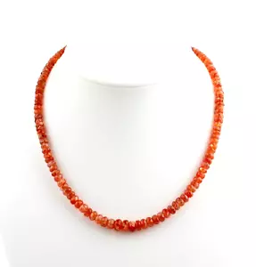 Cadena de piedra solar piedra preciosa brillante rondell facetado collar noble 46,5 cm - Imagen 1 de 5