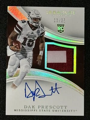 2016 Immaculate Collegiate #132 Dak Prescott #/25 SSP RPA RC Auto Cowboys - Image 1 of 2