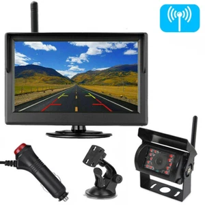 Wireless Reverse Camera 5" Rear View Monitor Kit 12-24V Caravan Motorhome Truck - Picture 1 of 24