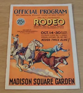 VTG 1932 Mrs Hearst "RODEO World Series"~MADISON SQUARE GARDEN~Official PROGRAM~ - Imagen 1 de 12