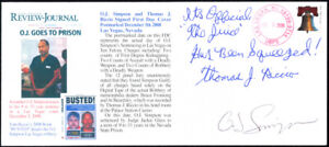 O.J. SIMPSON + RICCIO SIGNED ITS OFFICIAL THE JUICE HAS BEEN SQUEEZED PRISON FDC