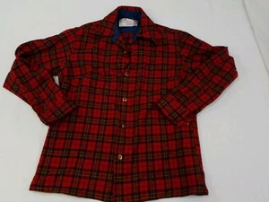 Pendleton Knockabouts Red Blazer Jacket plaid 100% Virgin Wool 14 with issues - Picture 1 of 9