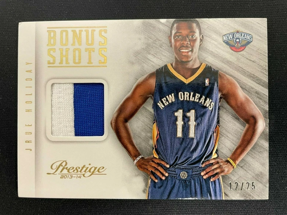 JRUE HOLIDAY 2013-14 PRESTIGE BASKETBALL BONUS SHOTS PATCH /25 PELICANS  *7826 - Image 1 of 2