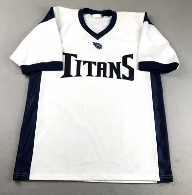 VTG Tennessee Titans Jersey Mens Large White V Neck Short Sleeves NFL Football - Image 1 of 4