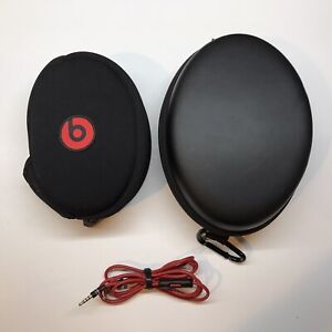 OEM Audio Cable Cord & Carrying Cases for Beats Dr Dre Headphones Aux & Mic Red