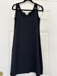 St John Santana Knit Sleeveless Black Tank Dress Medium No Size Tag - Picture 1 of 13