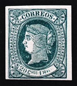 Isabel II - 20 cents. 1866. Colonia Cub. New, Original rubber - Picture 1 of 1
