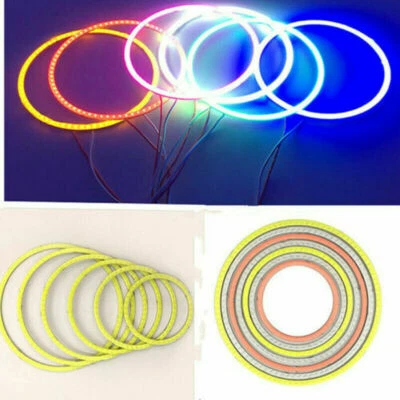 10X 60mm-120mm LED COB Angel Eyes Halo Ring Lights With Lamp Cover 9V-12V DRL - Image 1 of 4