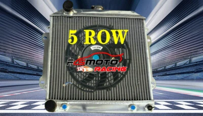 Radiador + ventilador de aluminio de 5 filas para Toyota A20 Celica Ta28 1971-1977 1,6 L 2T-G i4 SV-1 Foto 1 de 4