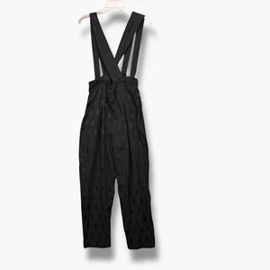 Vintage Overalls Womens Size 11 Black Suspenders 80s 90s Rampage Strappy 29" - Picture 1 of 15