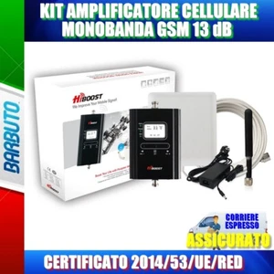 KIT AMPLIFICATORE CELLULARE MONOBANDA GSM 13 dB CERTIFICATO 2014/53/UE/RED - Imagen 1 de 4