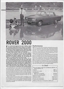 1963 Rover 2000 (P6) road test-brochure: 6-page Motor magazine reprint - Picture 1 of 6