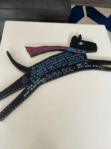 Vintage Folk Art Dog Hand Painted Puppy 1990’s Cute Original 22” Super Dog - Picture 1 of 13