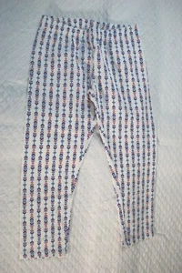 Jr Womens Capri Leggings S 3-5 CHEVRON Red White Blue - Picture 1 of 1